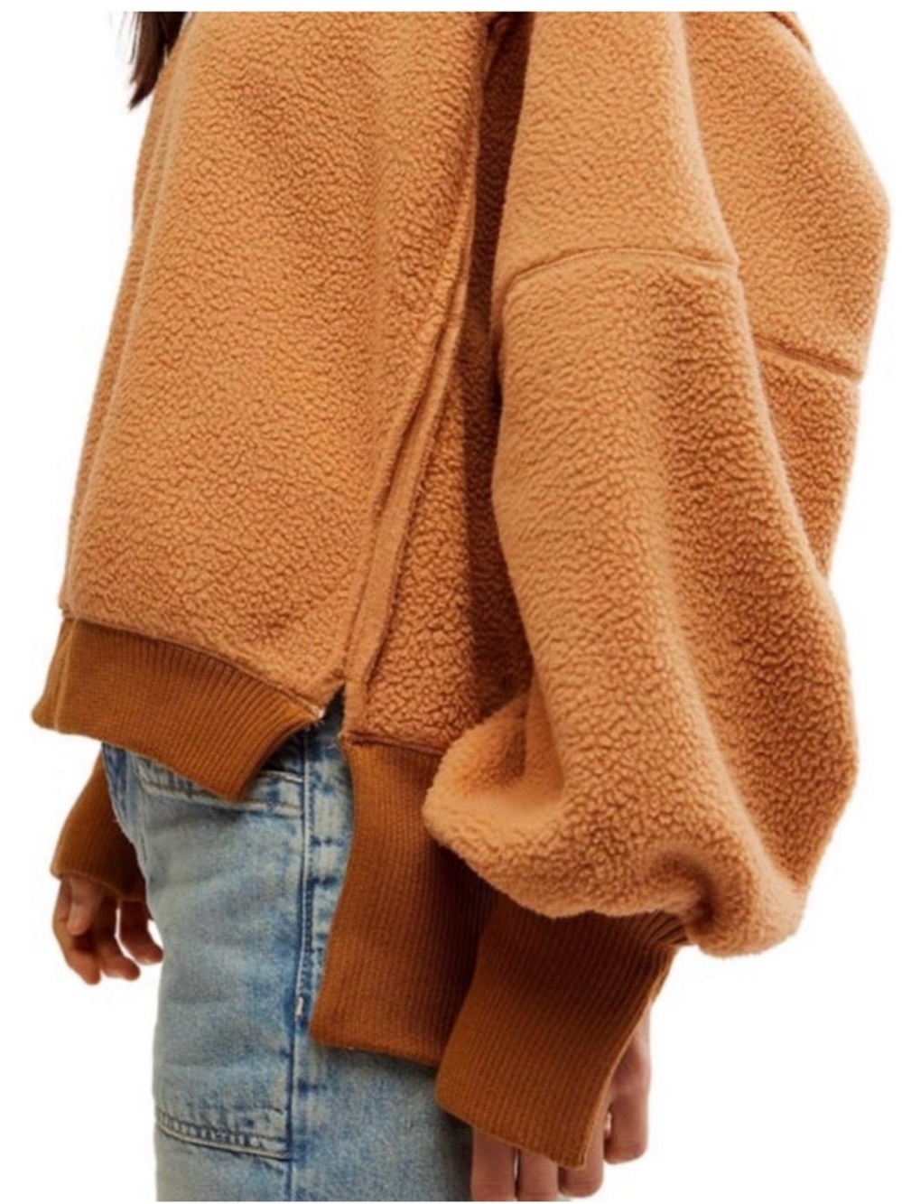 Free People We the Free Cozy Camden Sweatshirt in Sandstorm Sz Sm - Picture 3 of 13